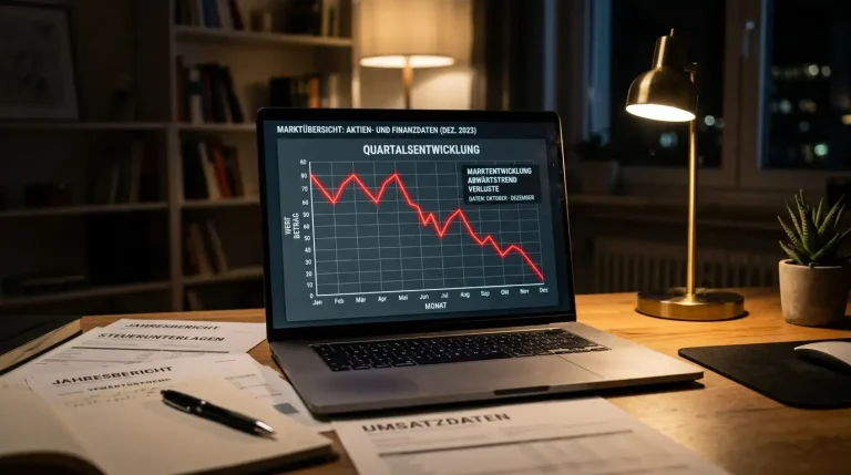 Abwärtstrend-Diagramm auf einem Bildschirm als Symbol für den sinkenden Giropay-Marktanteil