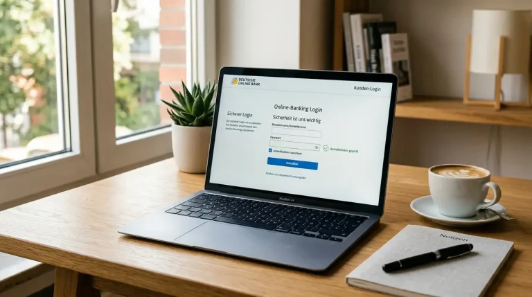 Online-Banking auf einem Laptop mit einer Sportwetten-Einzahlung ohne separate Registrierung