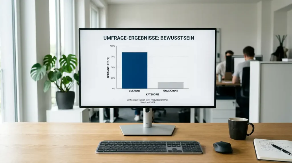 Umfrageergebnis auf einem Bildschirm mit hohem Unbekanntheitsgrad einer Zahlungsmethode